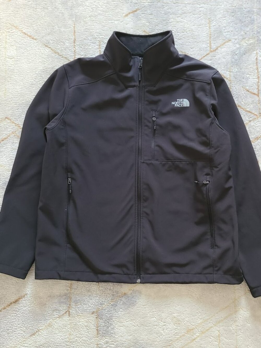 The North Face A2RE7 Men’s XL Black Softshell Jacket Apex Fleece Lined Full Zip - Picture 2 of 10